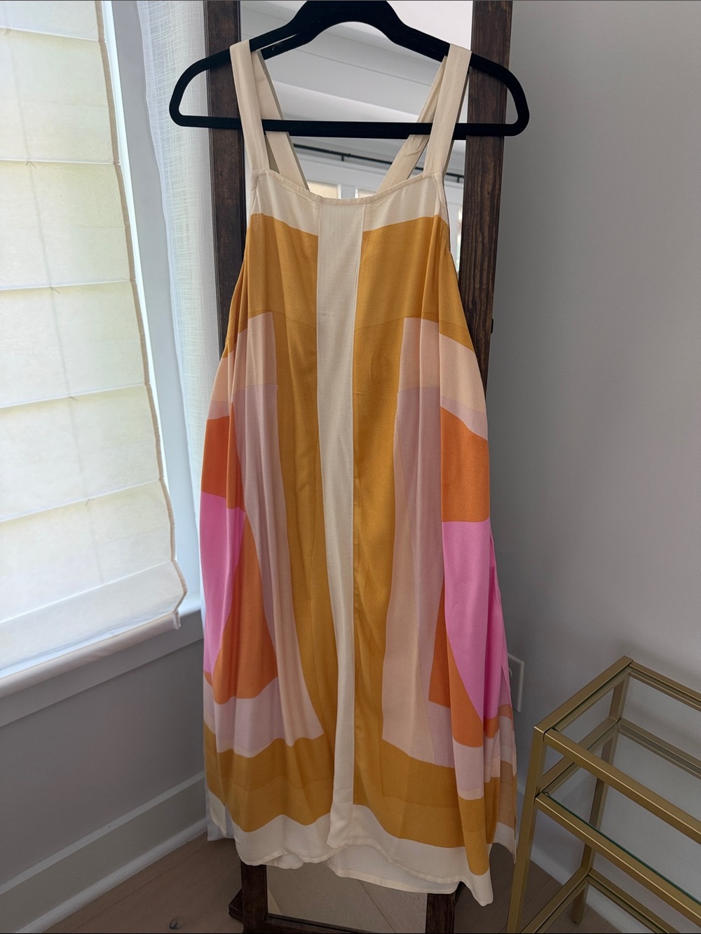 O'Neill Colorblock Maxi Dress in Gold, Pink & Cream